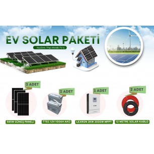 Kesintisiz Enerji İçin Solar Ev Paketi – 3KW MPPT, 1755W Panel, 200Ah Akü Kesintisiz Enerji İçin Solar Ev Paketi – 3KW MPPT, 1755W Panel, 200Ah Akü